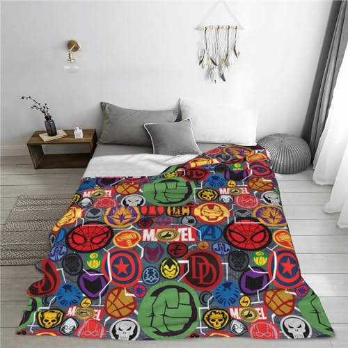 Superhero Spider Print Blanket 40" x 50" Soft Plush Blanket for Couch Car Bed Increase Size Throw Blanket for Living Room Couch Comfortable Bedding Cartoon