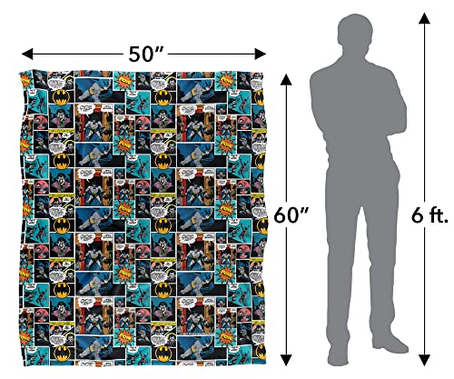 Batman Comic Pattern Officially Licensed Silky Touch Super Soft Throw Blanket 50" x 60"