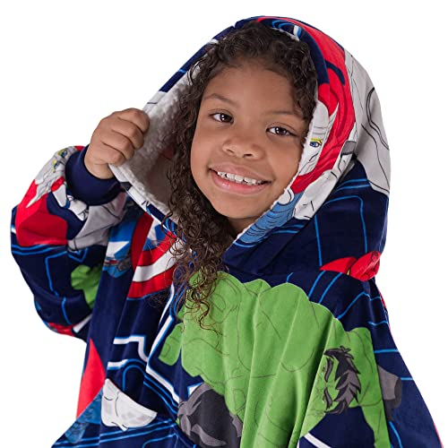 THE COMFY Original JR | Marvel Avengers Blue Comfy | The Original Oversized Sherpa Wearable Blanket for Kids, Seen On Shark Tank, One Size Fits All