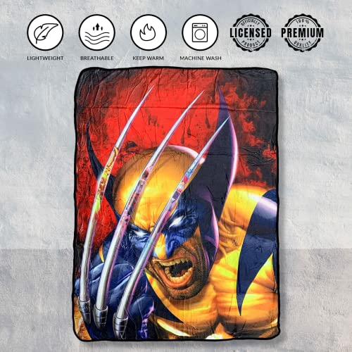 Marvel X-Men Wolverine Claw by Greg Horn Fleece Throw Soft Lightweight Blanket 45x60 Inches