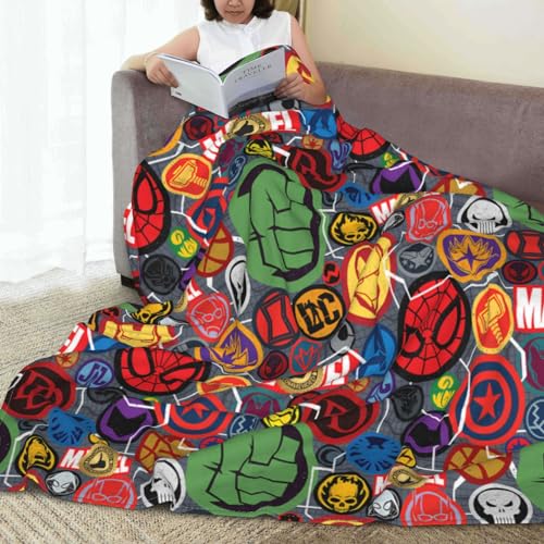 Superhero Spider Print Blanket 40" x 50" Soft Plush Blanket for Couch Car Bed Increase Size Throw Blanket for Living Room Couch Comfortable Bedding Cartoon