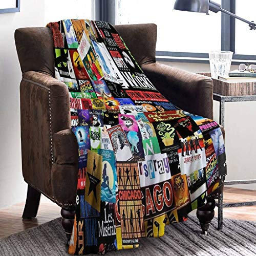 Musicals Collage II Fleece Blanket Soft Plush Throw TV Blanket Bedding Flannel Throw Shawls and Wraps Lightweight for Bed Couch Chair Travel, 59"x78.7"
