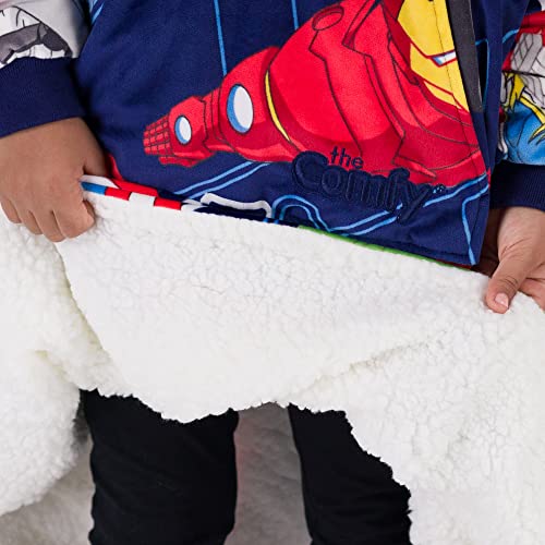 THE COMFY Original JR | Marvel Avengers Blue Comfy | The Original Oversized Sherpa Wearable Blanket for Kids, Seen On Shark Tank, One Size Fits All