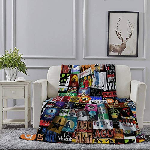 Musicals Collage II Fleece Blanket Soft Plush Throw TV Blanket Bedding Flannel Throw Shawls and Wraps Lightweight for Bed Couch Chair Travel, 59"x78.7"