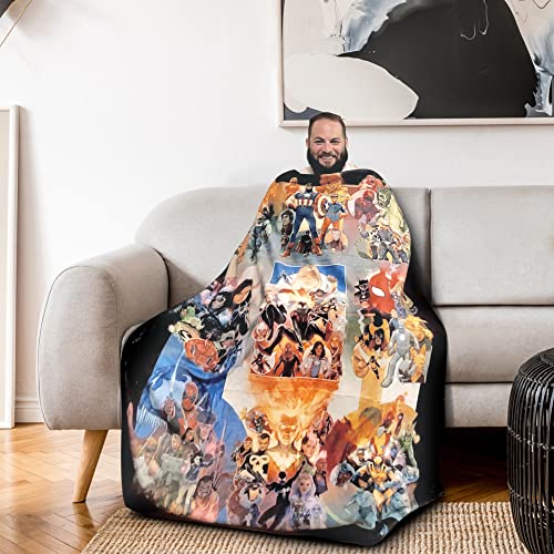 Marvel 80th Anniversary Fleece Softest Throw Blanket| Measures 60 x 45 Inches