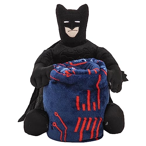 Northwest Batman Cyber Symbols Character Hugger Pillow & Silk Touch Throw Blanket Set, 40" x 50"