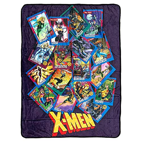Marvel X-Men Trading Cards Super Heroes Ladies by Jim Lee Flannel Fleece Throw Super Soft Lightweight Fleece Blanket 45 x 60 Inches