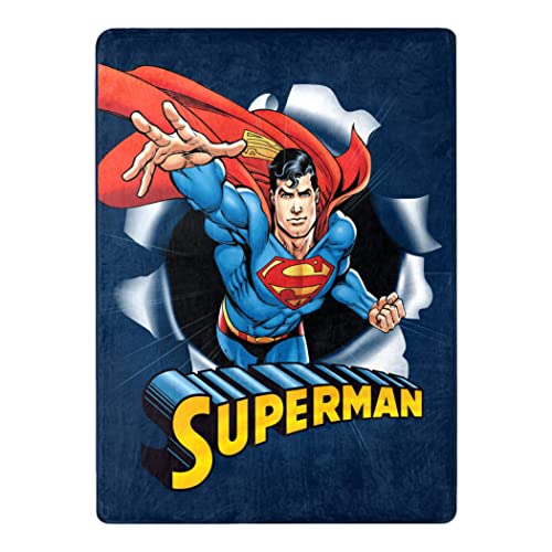 Northwest DC - Superman Silk Touch Throw Blanket, 46" x 60", Hero Burst