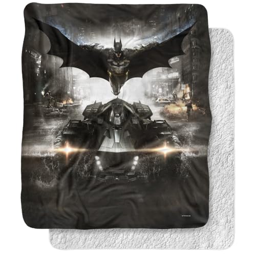 Batman Arkham Knight Blanket, 50"x60", Poster Silky Touch Sherpa Back Super Soft Throw Blanket