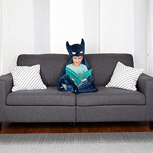 Franco Kids Bedding Super Soft and Cozy Wearable Hooded Throw, 30 in x 50 in, Batman