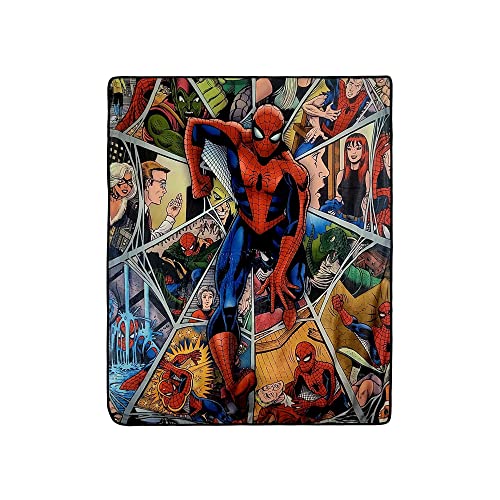 Marvel Legends Spider-Man Characters in Web Fleece Softest Comfy Throw Blanket for Adults & Kids | Measures 60 x 50 Inches