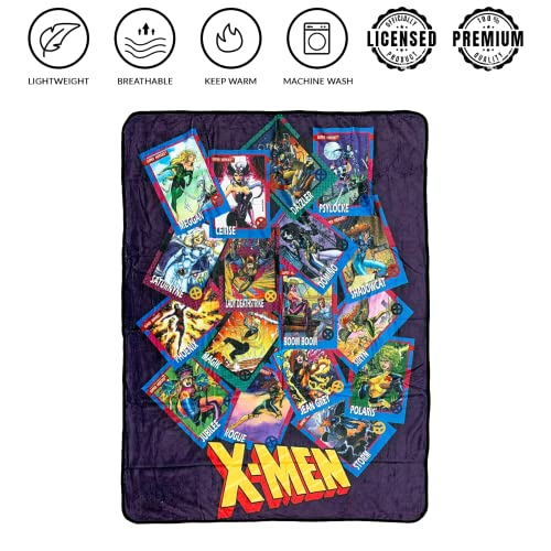 Marvel X-Men Trading Cards Super Heroes Ladies by Jim Lee Flannel Fleece Throw Super Soft Lightweight Fleece Blanket 45 x 60 Inches