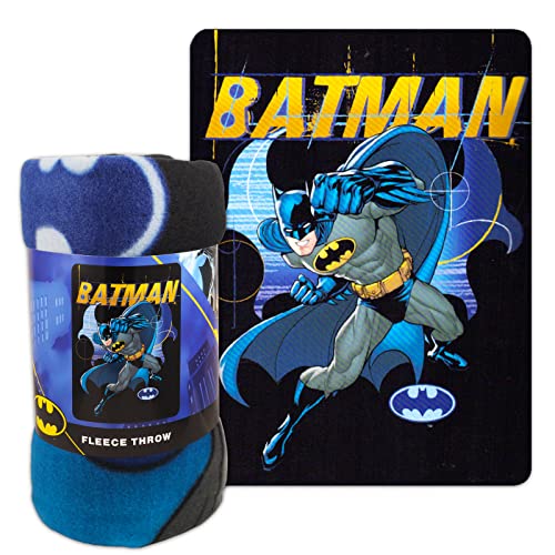 Detective Store DC Comics Batman Fleece Blanket Bundle - Batman Blanket Bundle with Batman Stickers and More for Kids Adults Children (Batman Bed) 45” x 60”