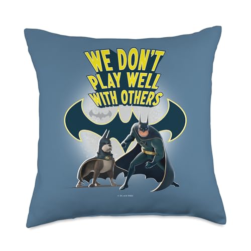 DC Comics DC League of Super-Pets We Don't Play Well with Others Throw Pillow, 18x18, Multicolor