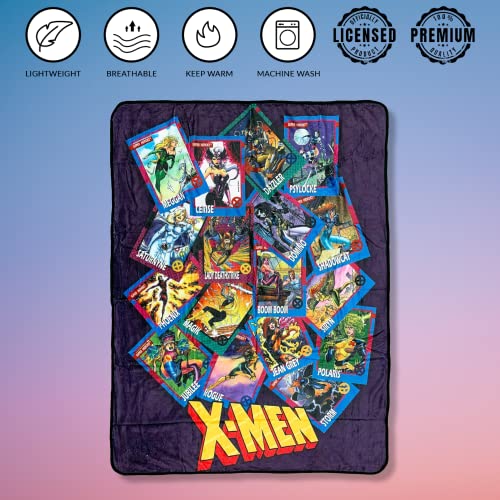 Marvel X-Men Trading Cards Super Heroes Ladies by Jim Lee Flannel Fleece Throw Super Soft Lightweight Fleece Blanket 45 x 60 Inches