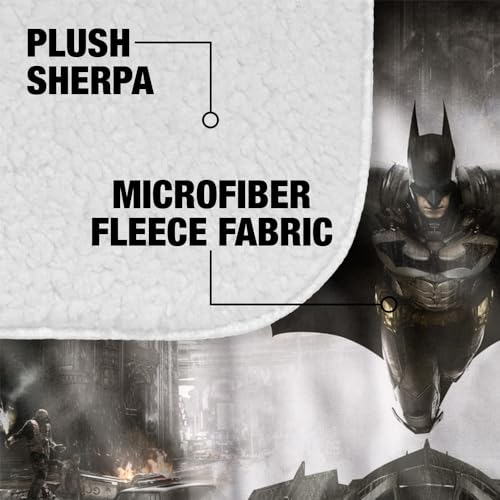 Batman Arkham Knight Blanket, 50"x60", Poster Silky Touch Sherpa Back Super Soft Throw Blanket