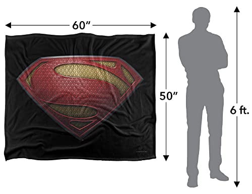Superman Man of Steel Shield Officially Licensed Silky Touch Super Soft Throw Blanket 50" x 60"