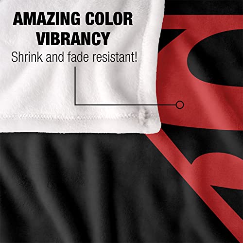 Superman Red On Black Shield Silky Touch Super Soft Throw Blanket 36" x 58",Red On Black Shield