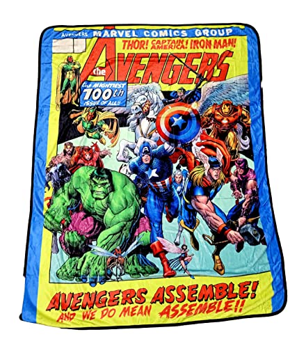 Bazillion Dreams Marvel Avengers Assemble Fleece Softest Comfy Throw Blanket for Adults & Kids| Measures 60 x 45 Inches