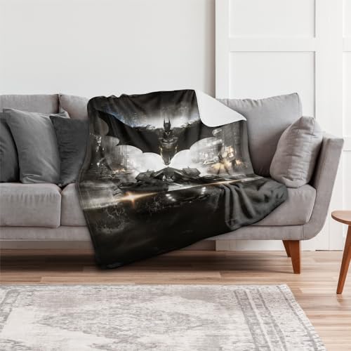 Batman Arkham Knight Blanket, 50"x60", Poster Silky Touch Sherpa Back Super Soft Throw Blanket