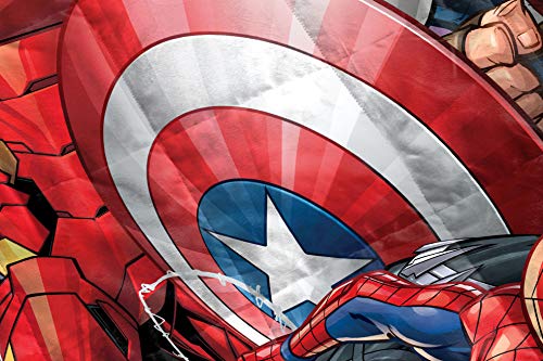Jay Franco Marvel Avengers Super Hero Squad Weighted Blanket Measures 40x60 inches 5lbs, Kids Bedding Features Captain America, Iron Man, Black Panther, Spiderman, Hulk & Captain Marvel
