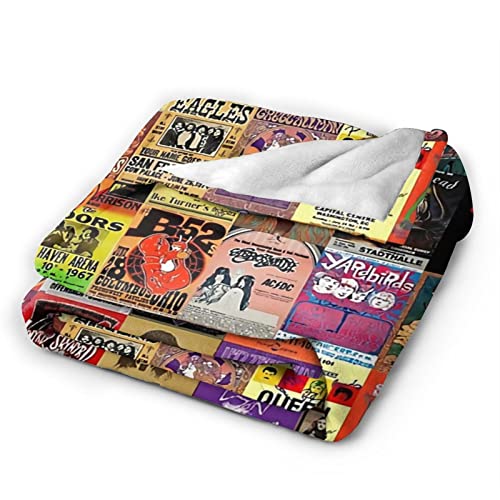 Jasongamo Rock Band Collage Flannel Blanket Lightweight Cozy Bed Blankets Soft Throw Blanket Fit Couch Sofa Suitable for All Season50 X40