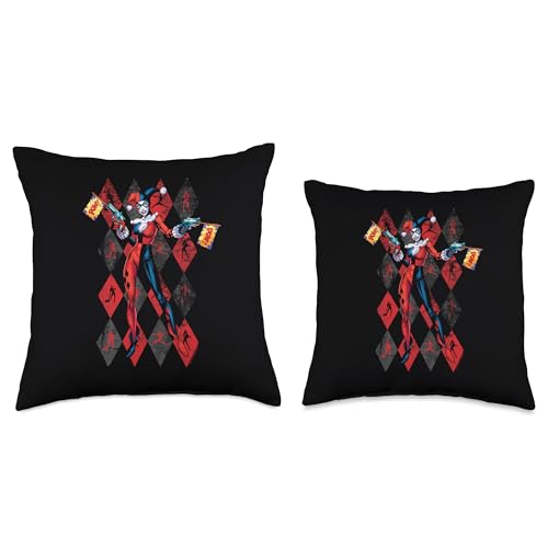 Harley Quinn Pow Throw Pillow, 16x16, Multicolor