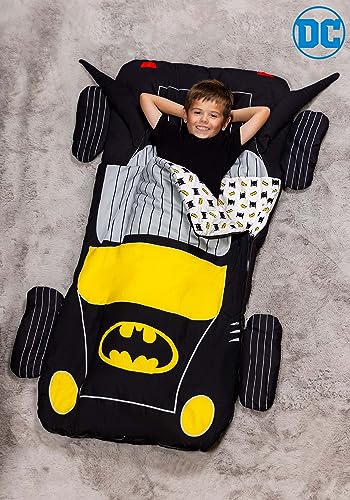 Kid's Batmobile Sleeping Bag, Batman Slumber Bag for Boys & Girls, Warm Cozy & Soft Superhero Sleep Mat for Children ST