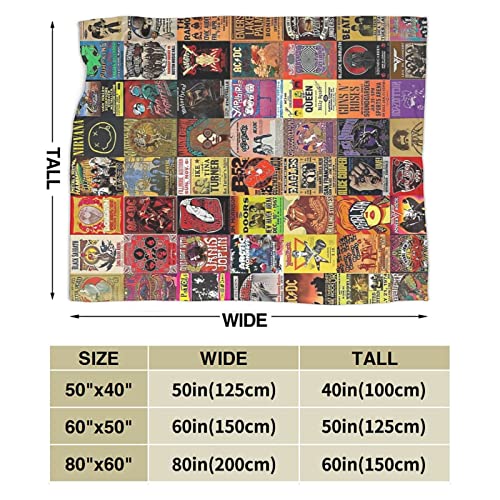 Jasongamo Rock Band Collage Flannel Blanket Lightweight Cozy Bed Blankets Soft Throw Blanket Fit Couch Sofa Suitable for All Season50 X40