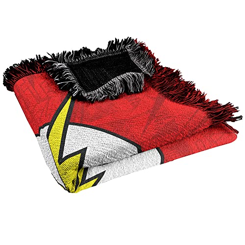 LOGOVISION Flash Blanket, 50"x60" The Flash Action Logo Woven Tapestry Cotton Blend Fringed Throw