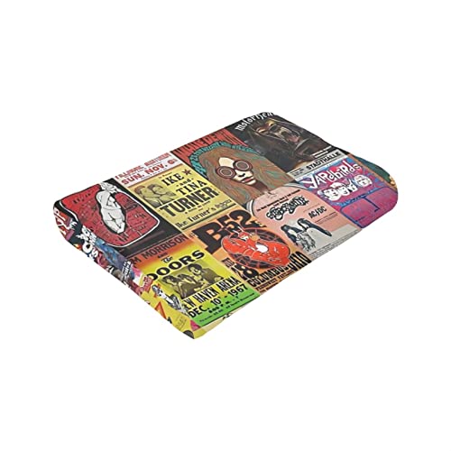 Jasongamo Rock Band Collage Flannel Blanket Lightweight Cozy Bed Blankets Soft Throw Blanket Fit Couch Sofa Suitable for All Season50 X40