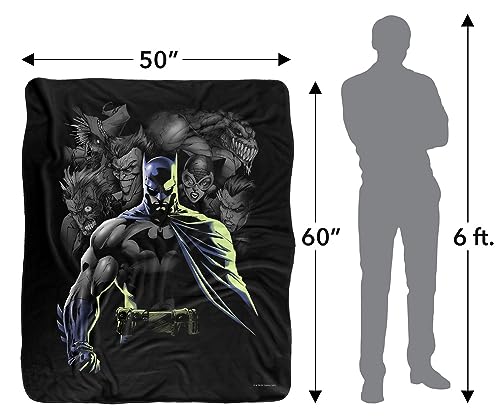 Batman Blanket, 50"x60", Villains Unleashed Silky Touch Sherpa Back Super Soft Throw Blanket