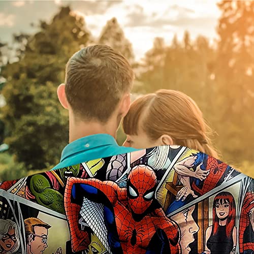 Marvel Legends Spider-Man Characters in Web Fleece Softest Comfy Throw Blanket for Adults & Kids | Measures 60 x 50 Inches
