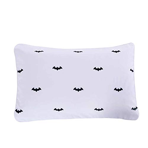 Koongso Black Bat Pillow Covers 2 Pieces 3D Batman at Night Printed Pillowcases with Envelope Closure