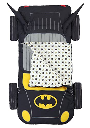Kid's Batmobile Sleeping Bag, Batman Slumber Bag for Boys & Girls, Warm Cozy & Soft Superhero Sleep Mat for Children ST