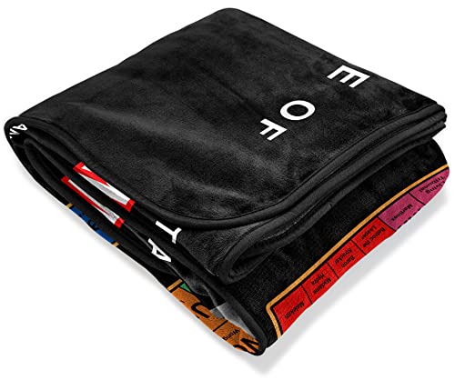 Jay Franco Marvel Periodic Table Blanket - Measures 62 x 90 inches - Fade Resistant Super Soft Fleece Bedding