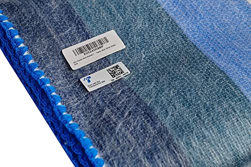 QISU Alpaca Wool Blanket Throw | Large, Beautiful, Warm, Stripe | 85 x 65 inches | Ultra-Soft, Hypoallergenic and Breathable | Non-Itchy or Scratchy Fabric (Blue White Stripe), Queen