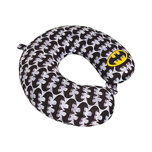 FUL Batman Neck Pillow, Logo Design Travel Head Pillow for Sleep in Airplane or Car, Gray