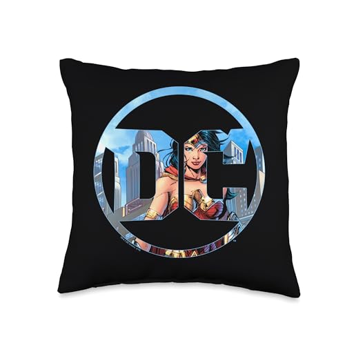 Wonder Woman DC Comics Logo Throw Pillow, 16x16, Multicolor