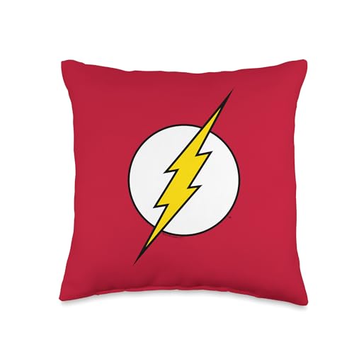 The Flash Logo Distressed Throw Pillow, 16x16, Multicolor