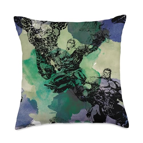 Marvel Incredible Hulk Bruce Banner Green Watercolor Throw Pillow, 18x18, Multicolor
