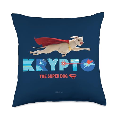 DC Comics DC League Pets Krypto The Super Dog to The Rescue Throw Pillow, 18x18, Multicolor