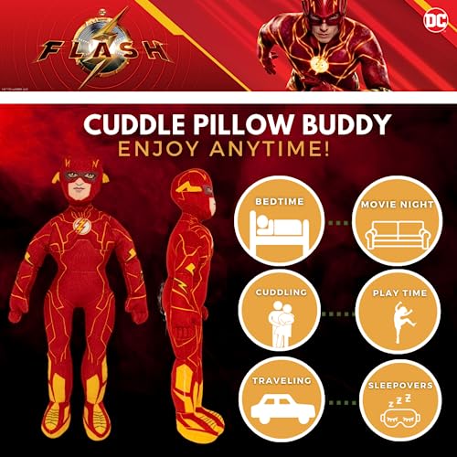 Franco Kids Bedding Super Soft Plush Cuddle Pillow Buddy, 1 Count (Pack of 1), The Flash