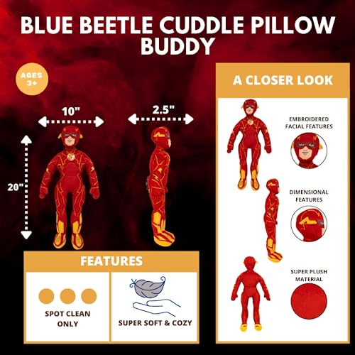 Franco Kids Bedding Super Soft Plush Cuddle Pillow Buddy, 1 Count (Pack of 1), The Flash