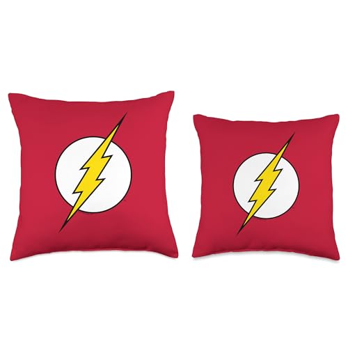 The Flash Logo Distressed Throw Pillow, 16x16, Multicolor