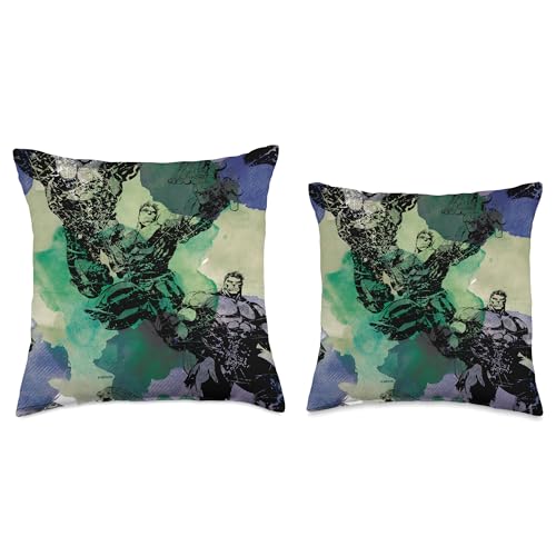 Marvel Incredible Hulk Bruce Banner Green Watercolor Throw Pillow, 18x18, Multicolor