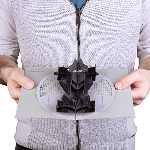 DC Comics Batman Batmobile Pop-Up Greeting Card for Men, All Occasions - Blank Inside - Fathers Day, Birthday Card Gift for Husband, Dad - 5 x 7 inches