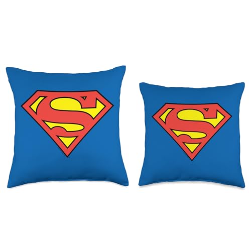 Superman Classic Logo Shield Throw Pillow, 16x16, Multicolor