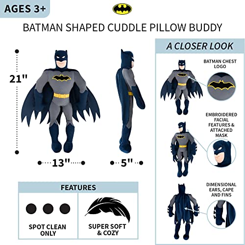 Franco Kids Bedding Super Soft Plush Cuddle Pillow Buddy, One Size, Batman