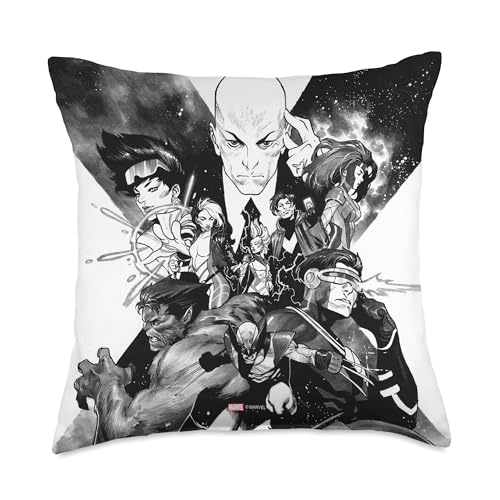 Marvel X-Men Mutant Super Heroes Black and White Throw Pillow, 18x18, Multicolor